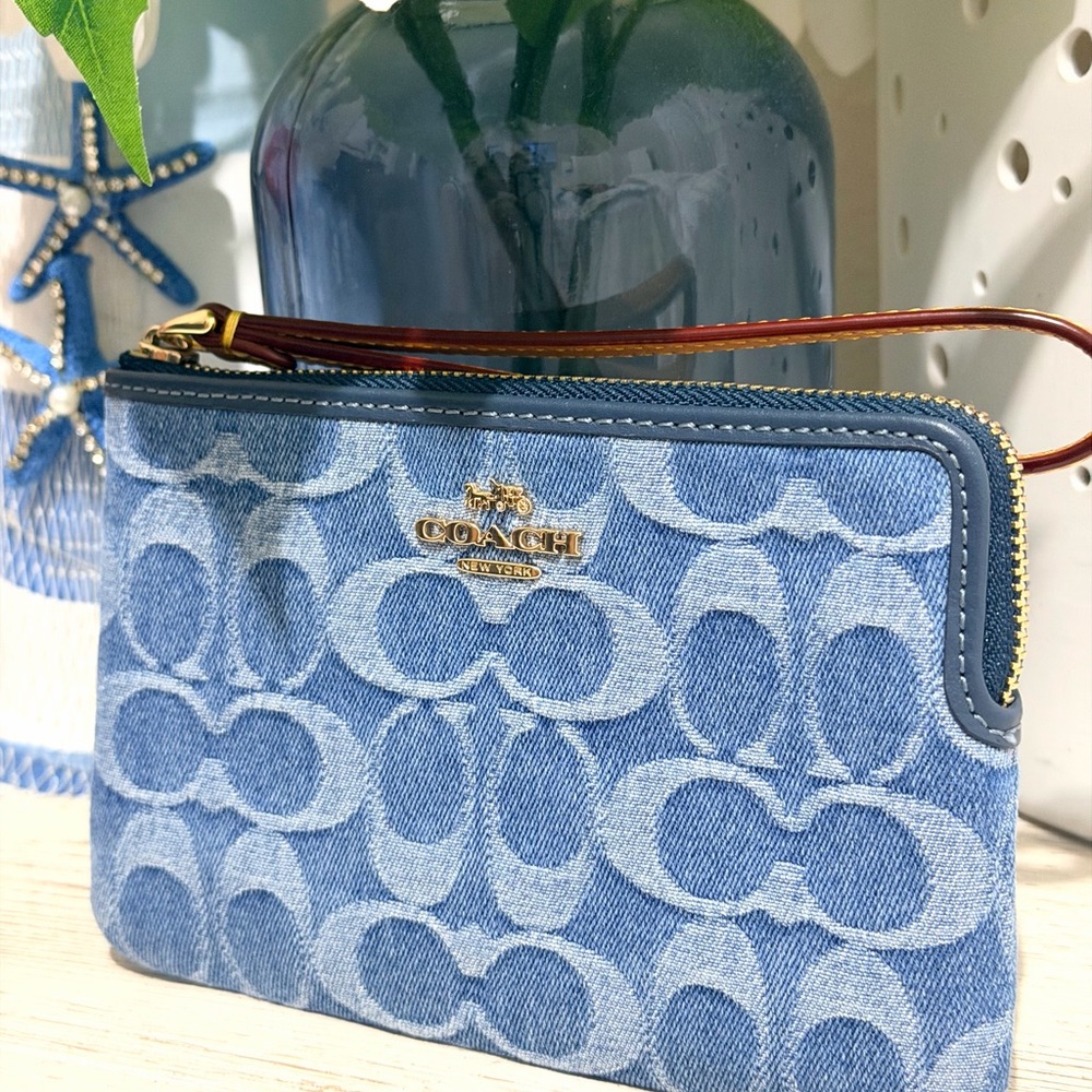 Coach Denim Blue Wristlet